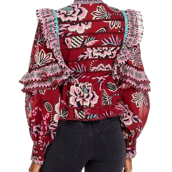 FARM Rio Multicolor Floral Ruffle Blouse - Picture 2 of 5